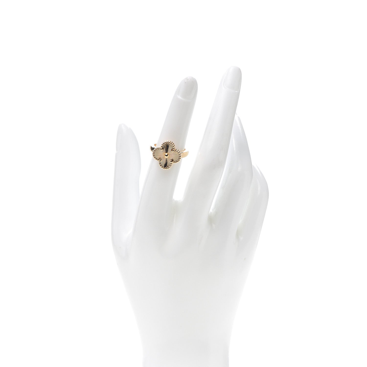 Van Cleef & Arpels 18K Rose Gold Guilloche Vintage Alhambra Ring 50 5.25 2 of 6