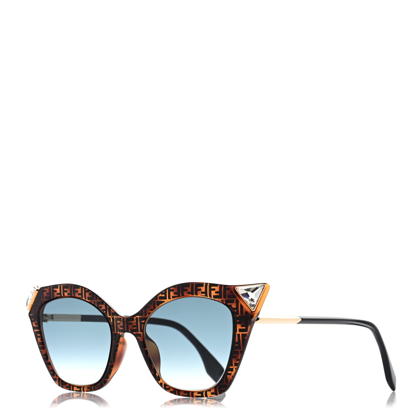 Acetate Metal FF Cat Eye Iridia Sunglasses FF 0357/S Havana