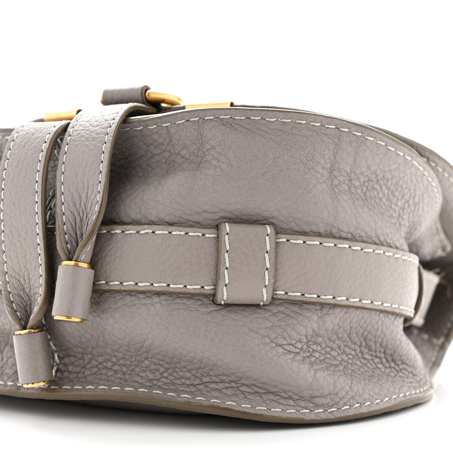 Chloe Grained Calfskin Small Marcie Saddle Bag Cashmere Grey 11 of 11