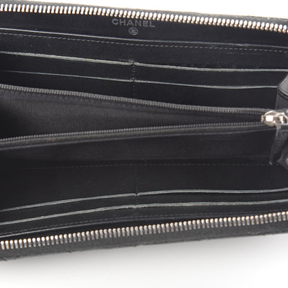 Chanel Iridescent Caviar Quilted Large Gusset Zip Around Wallet Black 4 of 7
