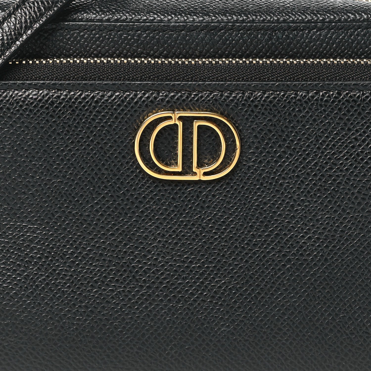 Christian Dior Grained Calfskin Caro Double Pouch Black 8 of 11