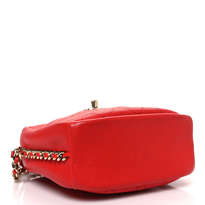 Chanel Goatskin Stitched Casual Trip North South Camera Case Red 4 of 11
