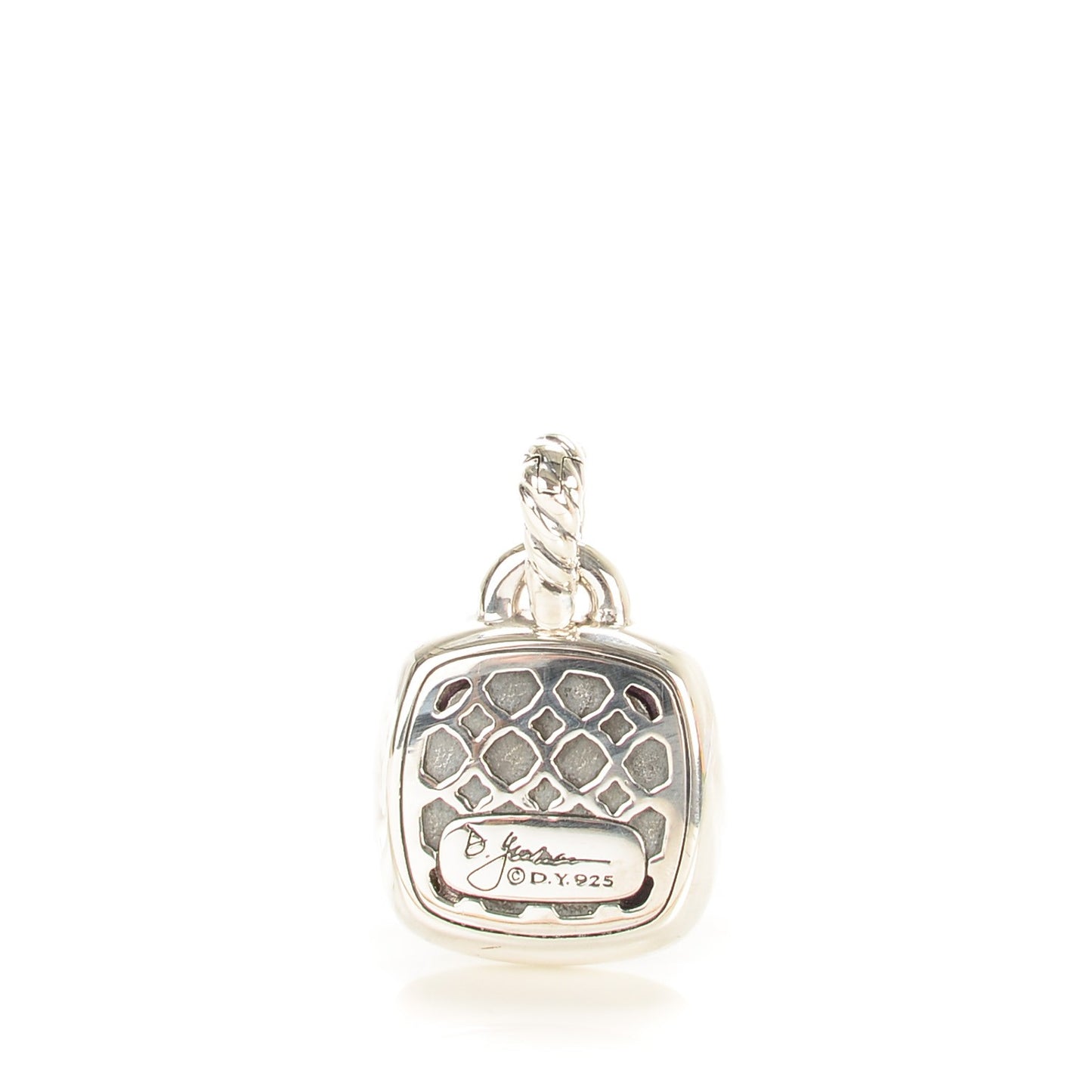 Sterling Silver Diamond Amethyst 14mm Albion Enhancer Pendant