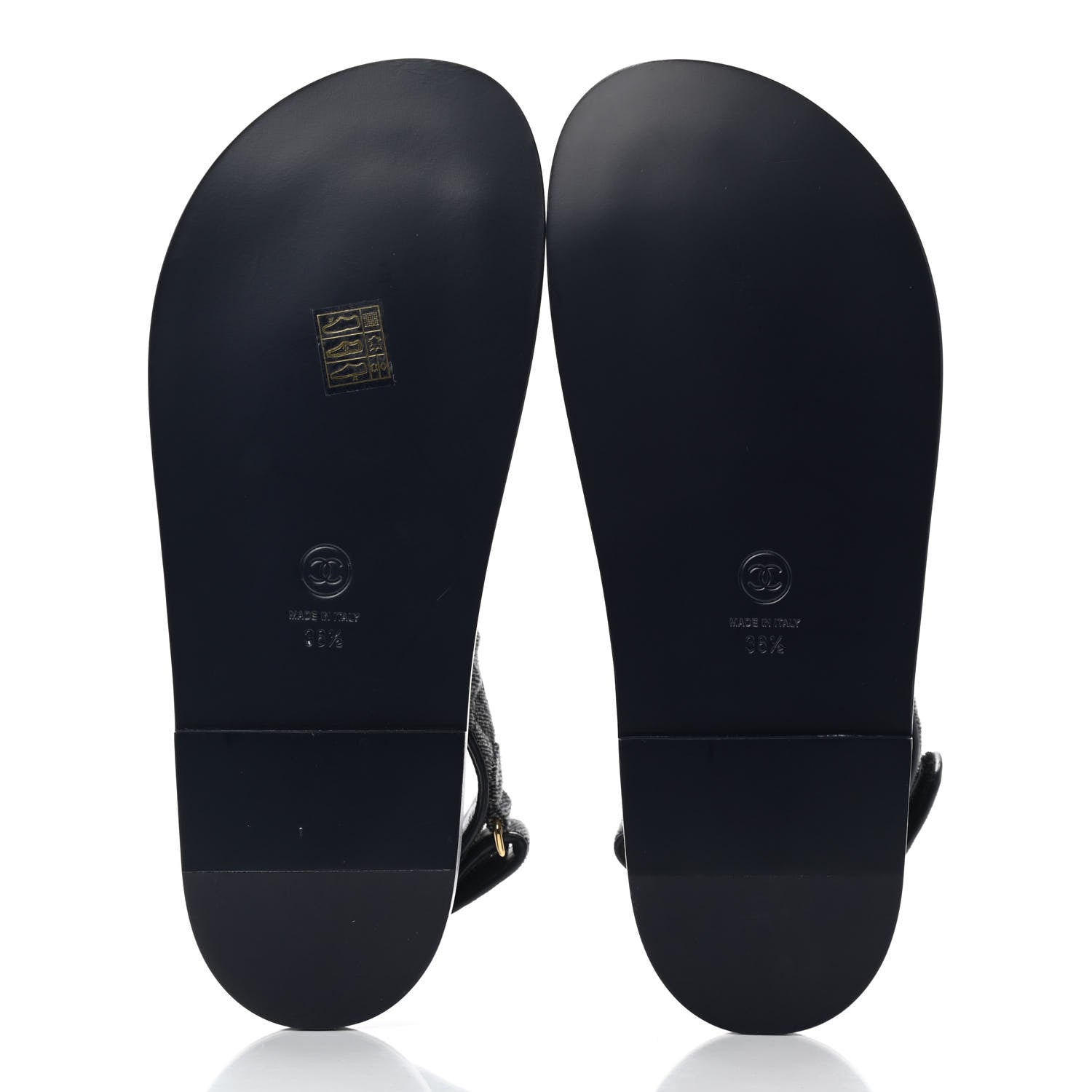 Chanel Denim Quilted Dad Sandals 38.5 Grey 5 of 9