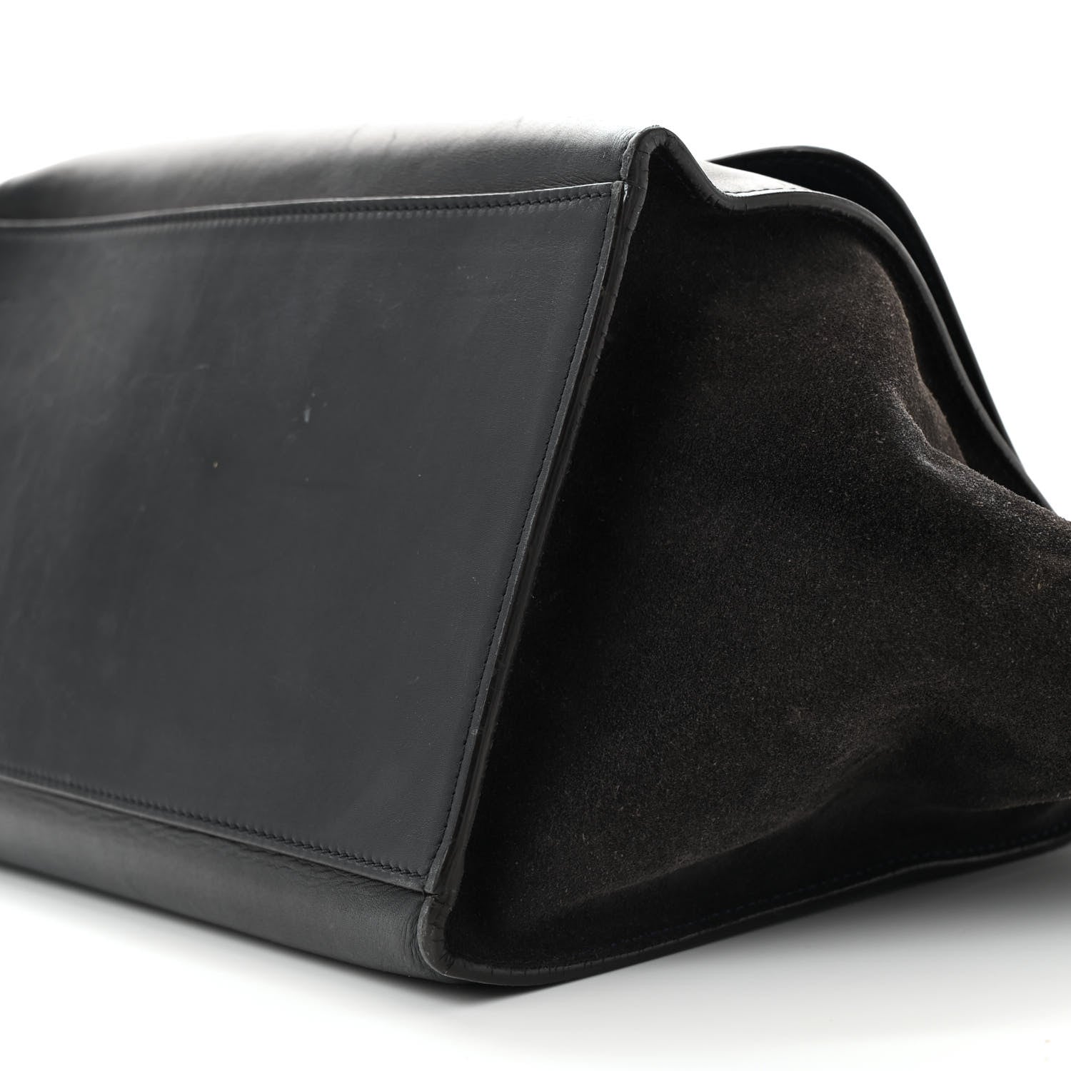Celine Smooth Calfskin Suede Medium Trapeze Blue Black 11 of 18