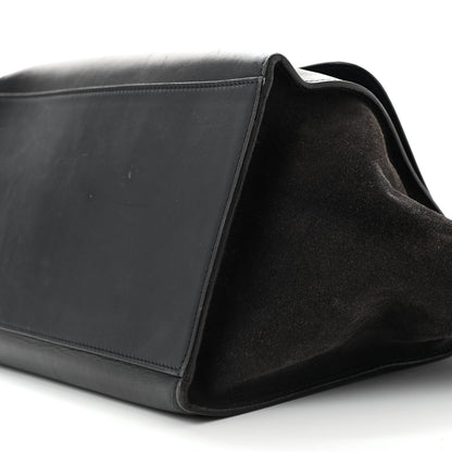 Celine Smooth Calfskin Suede Medium Trapeze Blue Black 11 of 18