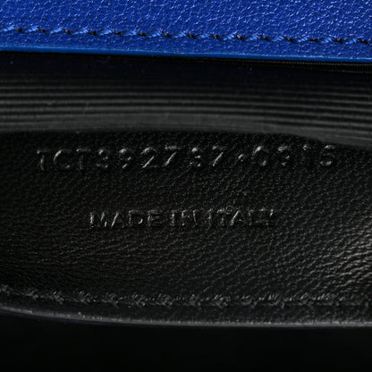 Saint Laurent Sheepskin Matelasse Chevron Monogram Medium College Bag Royal Blue 7 of 11