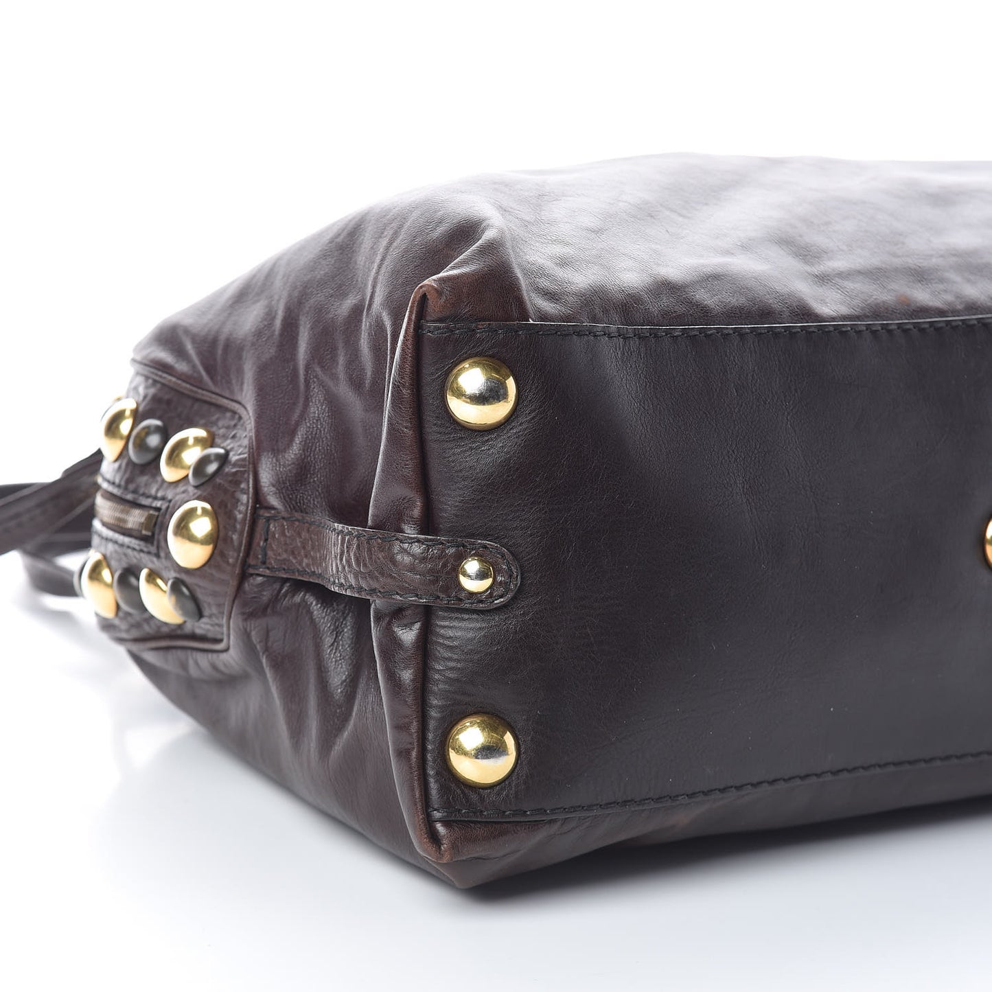 Calfskin Large Babouska Dome Satchel Dark Brown