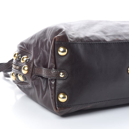 Gucci Calfskin Large Babouska Dome Satchel Dark Brown 10 of 11