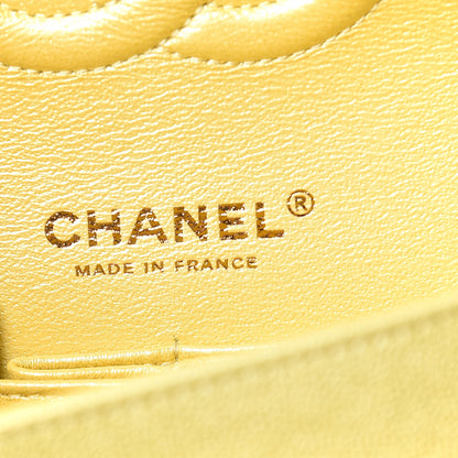 Chanel Iridescent Caviar Quilted Medium Double Flap Yellow 8 of 10