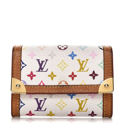 Louis Vuitton Monogram Multicolor Porte-Monnaie Plat Coin Purse White 1 of 6