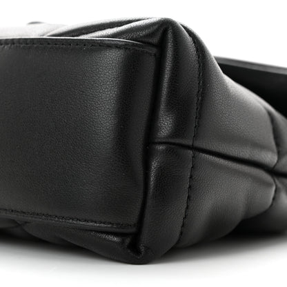 Saint Laurent Lambskin Quilted Toy Loulou Puffer Monogram Chain Satchel Black 10 of 11