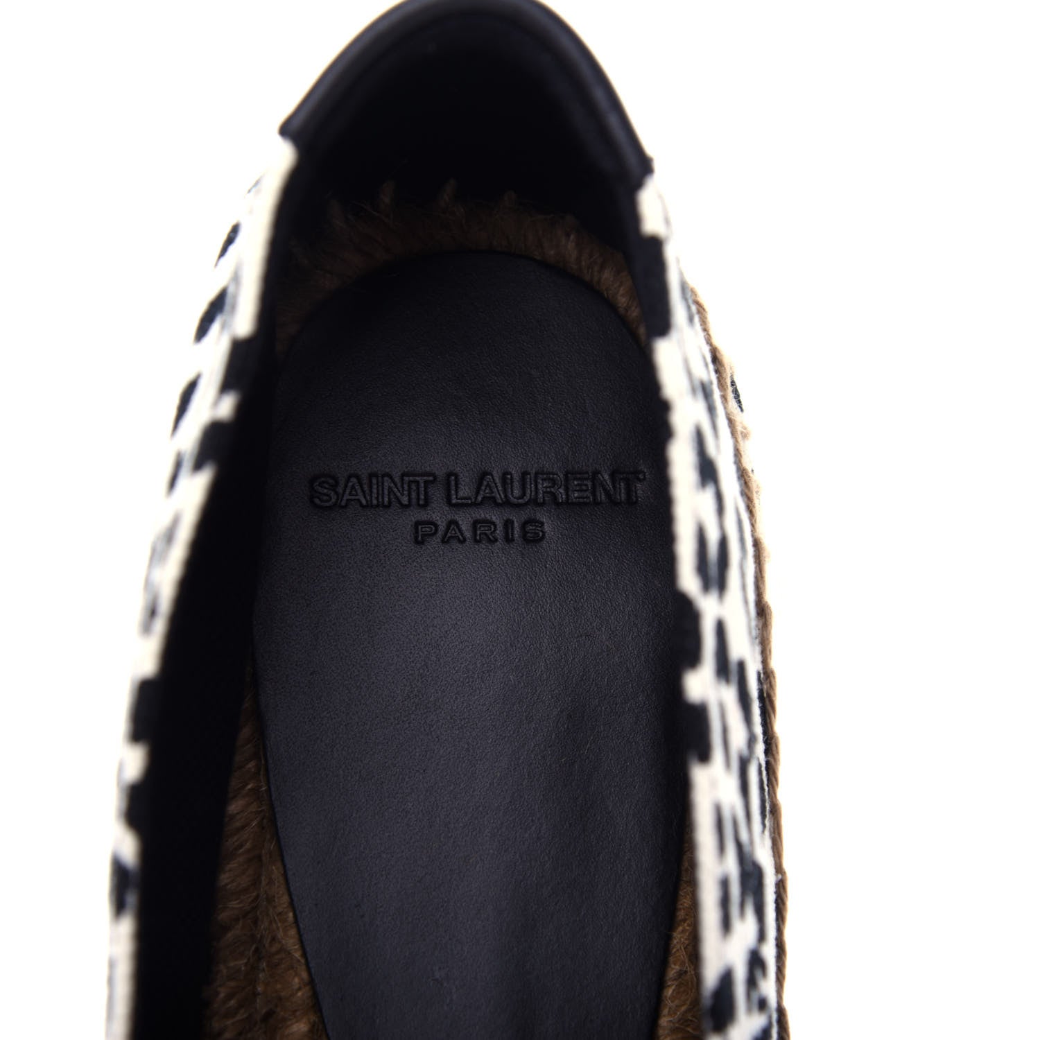 Saint Laurent Canvas Leopard Print Espadrilles 38 Latte Black 8 of 13