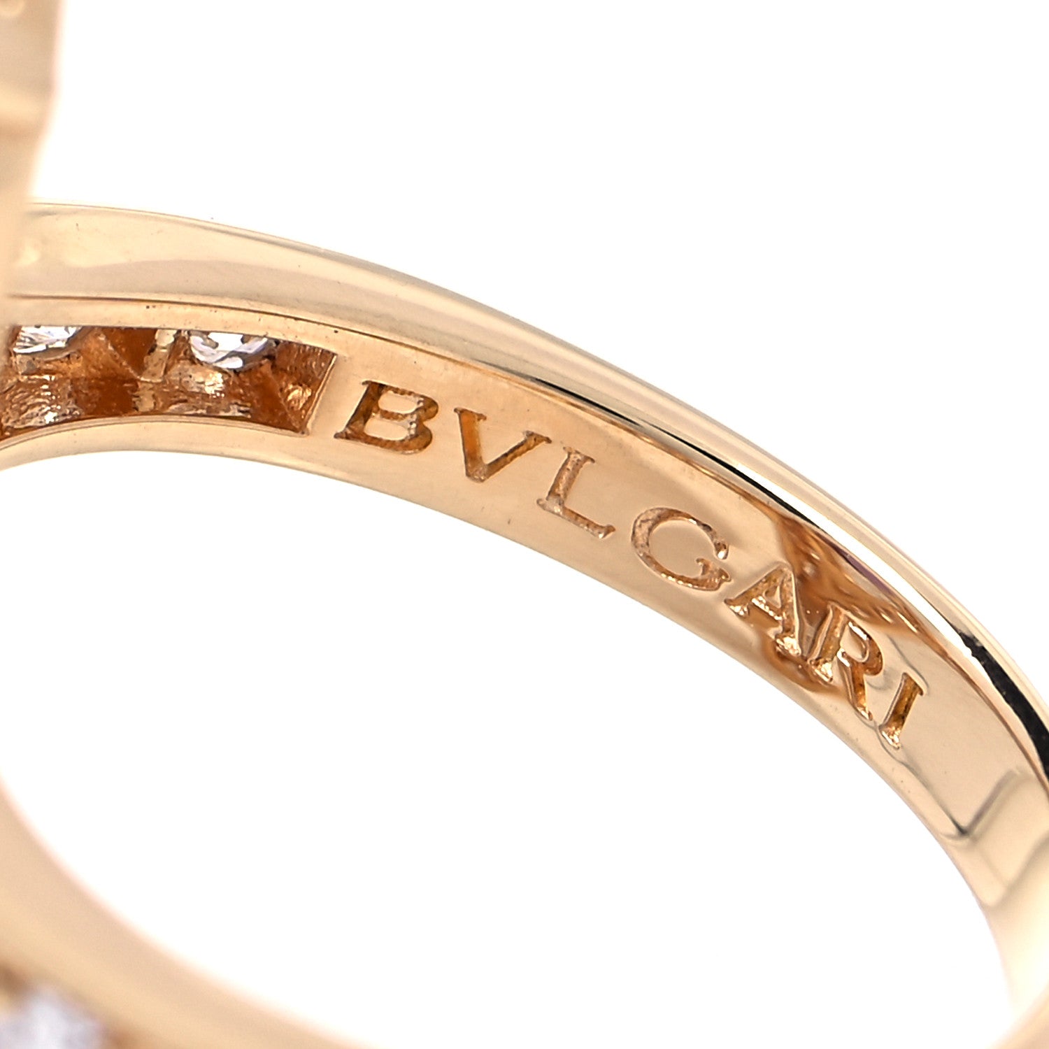 Bulgari 18K Yellow Gold Diamond Amethyst Elisia Ring 53 6.5 5 of 7