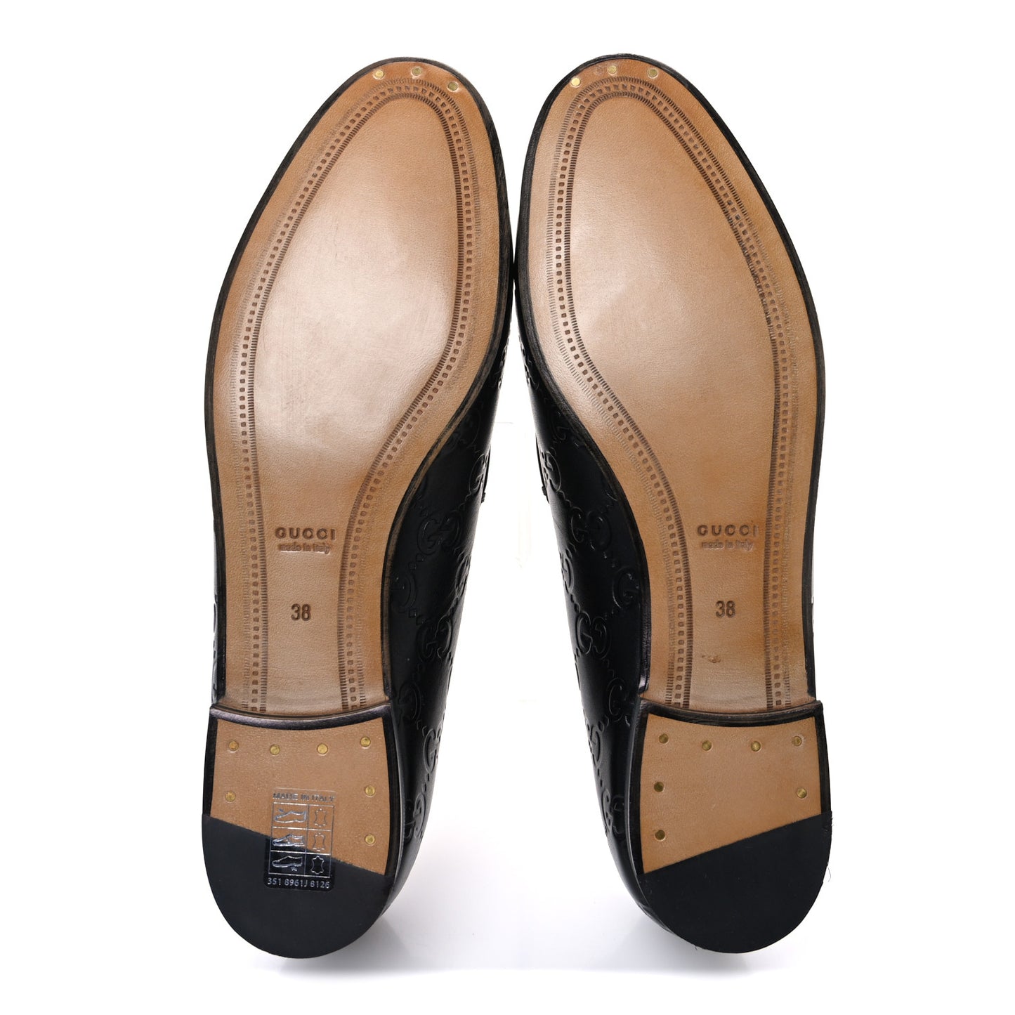 Betis Glamour Calfskin Guccissima Womens Jordaan Loafers 38 Black