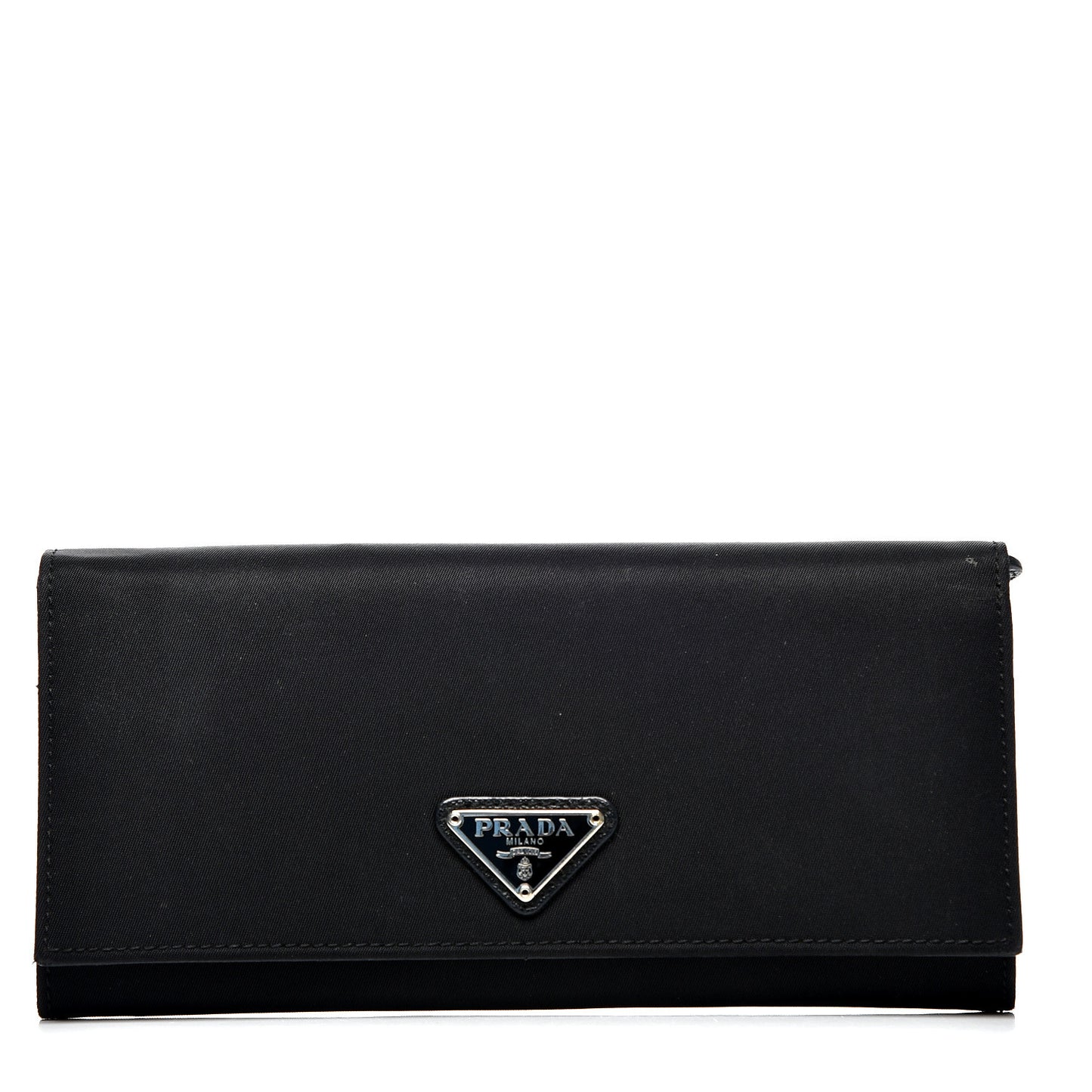 Tessuto Nylon Continental Flap Wallet Black