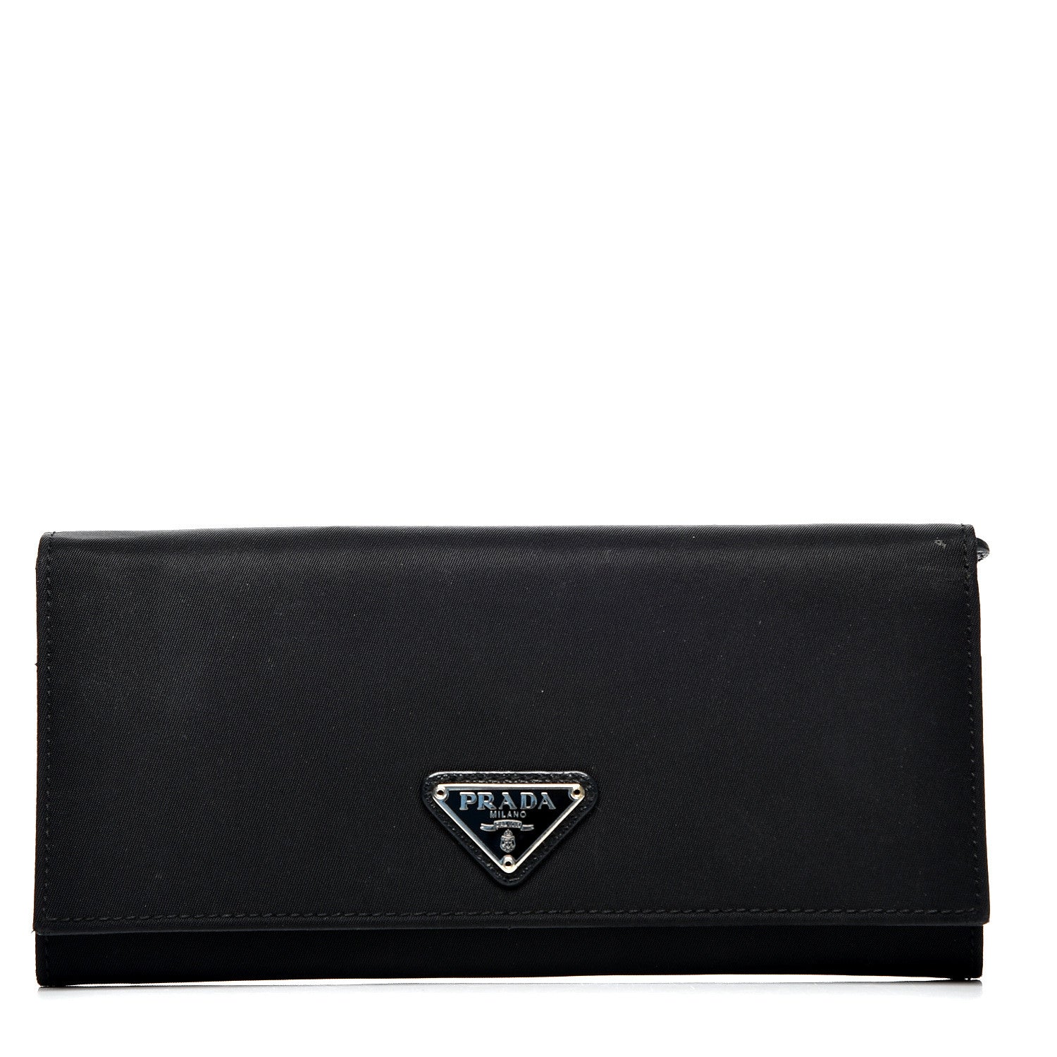 Prada Tessuto Nylon Continental Flap Wallet Black 1 of 12