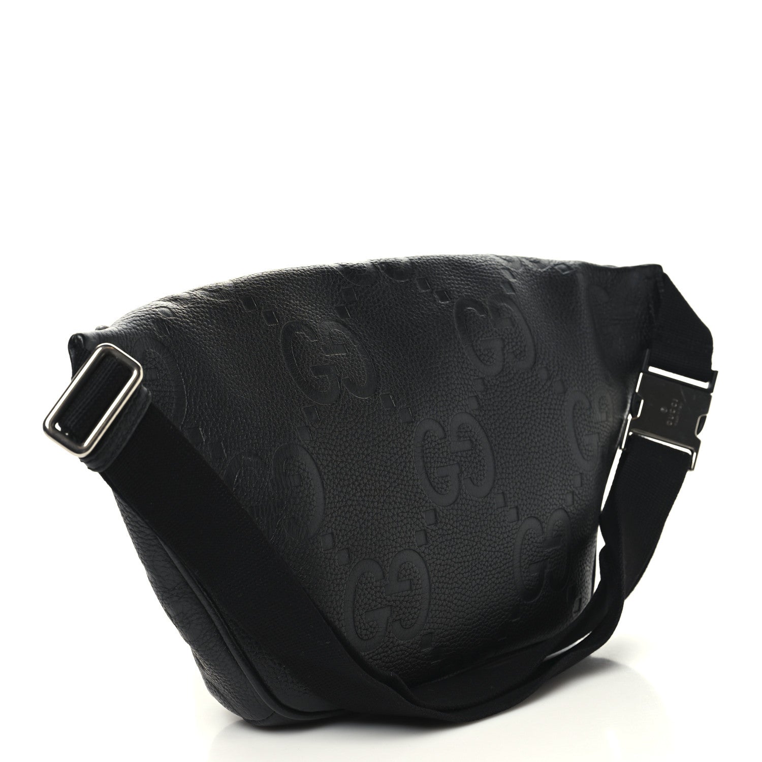 Gucci Piuma Calfskin Jumbo GG Embossed Pocket Belt Bag Black Black 3 of 9