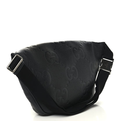 Gucci Piuma Calfskin Jumbo GG Embossed Pocket Belt Bag Black Black 3 of 9