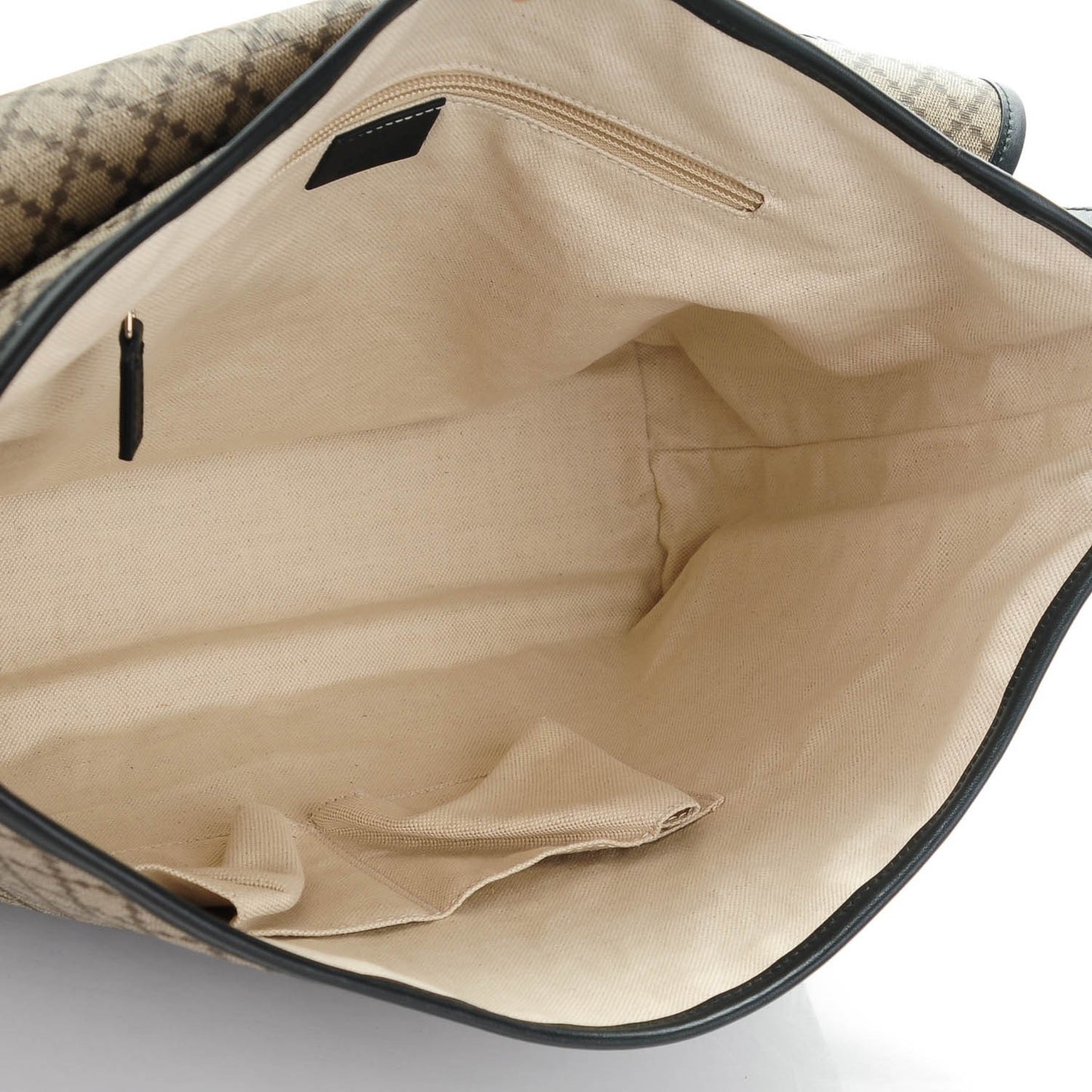 Diamante Large Flap Messenger Bag Beige Black