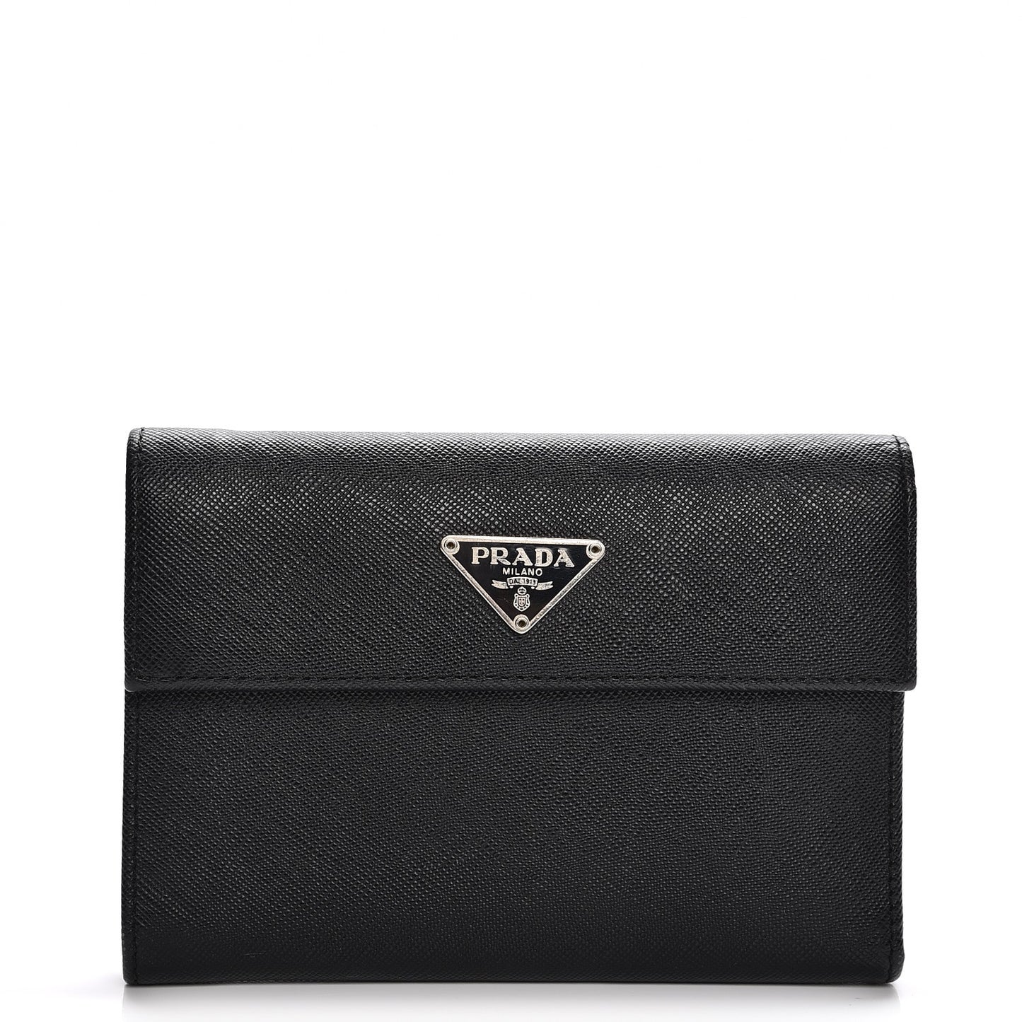 Saffiano Triangle Flap Wallet Nero Black