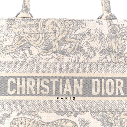 Christian Dior Canvas Embroidered Medium Dioriviera Toile De Jouy Book Tote Gray 8 of 14