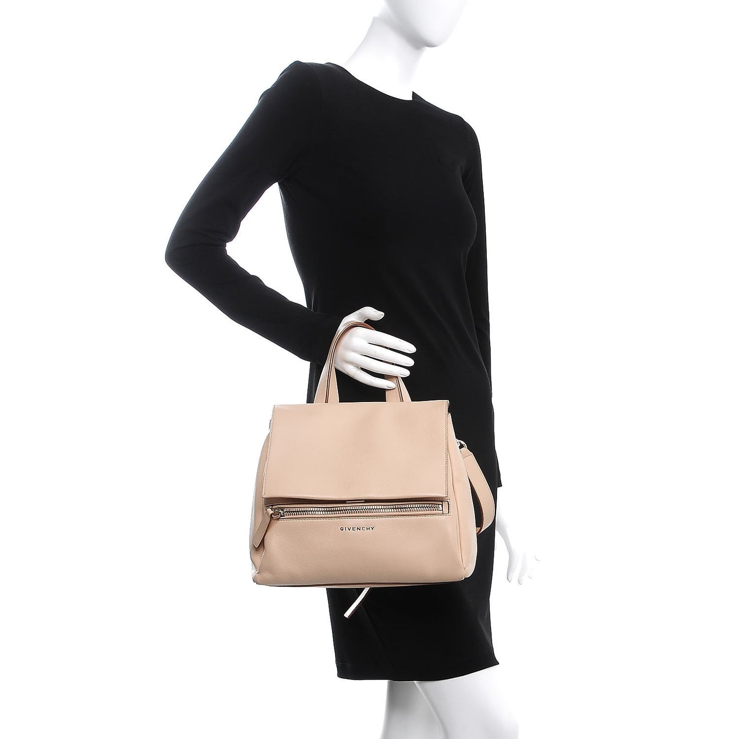 Calfskin Mini Pandora Pure Flap Bag Sand