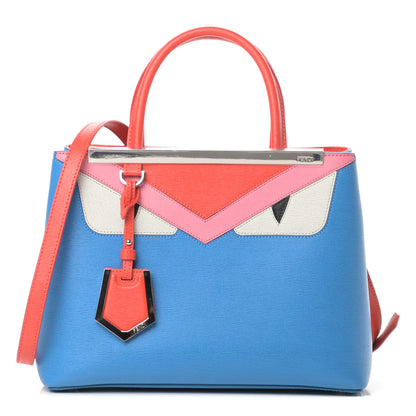 Fendi Vitello Elite Monster Petite 2Jours Tote Blue Royal Papavero Multicolor 1 of 12