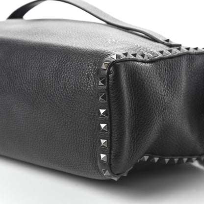 Valentino Garavani Pebbled Calfskin Rockstud Messenger Black 7 of 9