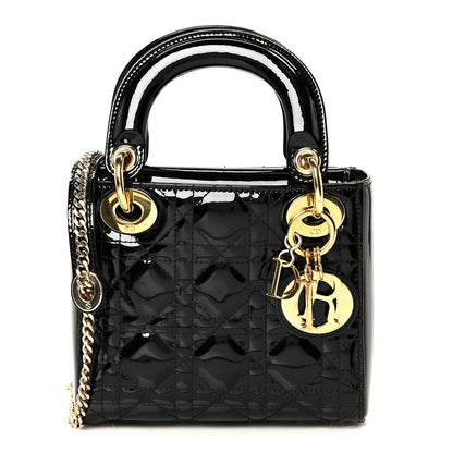 Christian Dior Patent Cannage Mini Lady Dior Black 1 of 9
