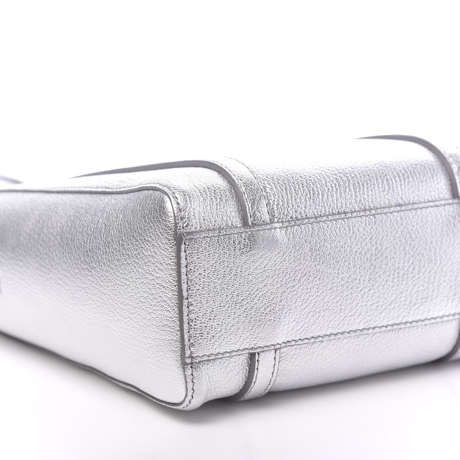 Balenciaga Metallic Goatskin Logo XXS Everyday Tote Argent Black 7 of 9