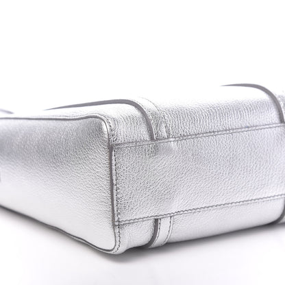 Balenciaga Metallic Goatskin Logo XXS Everyday Tote Argent Black 7 of 9