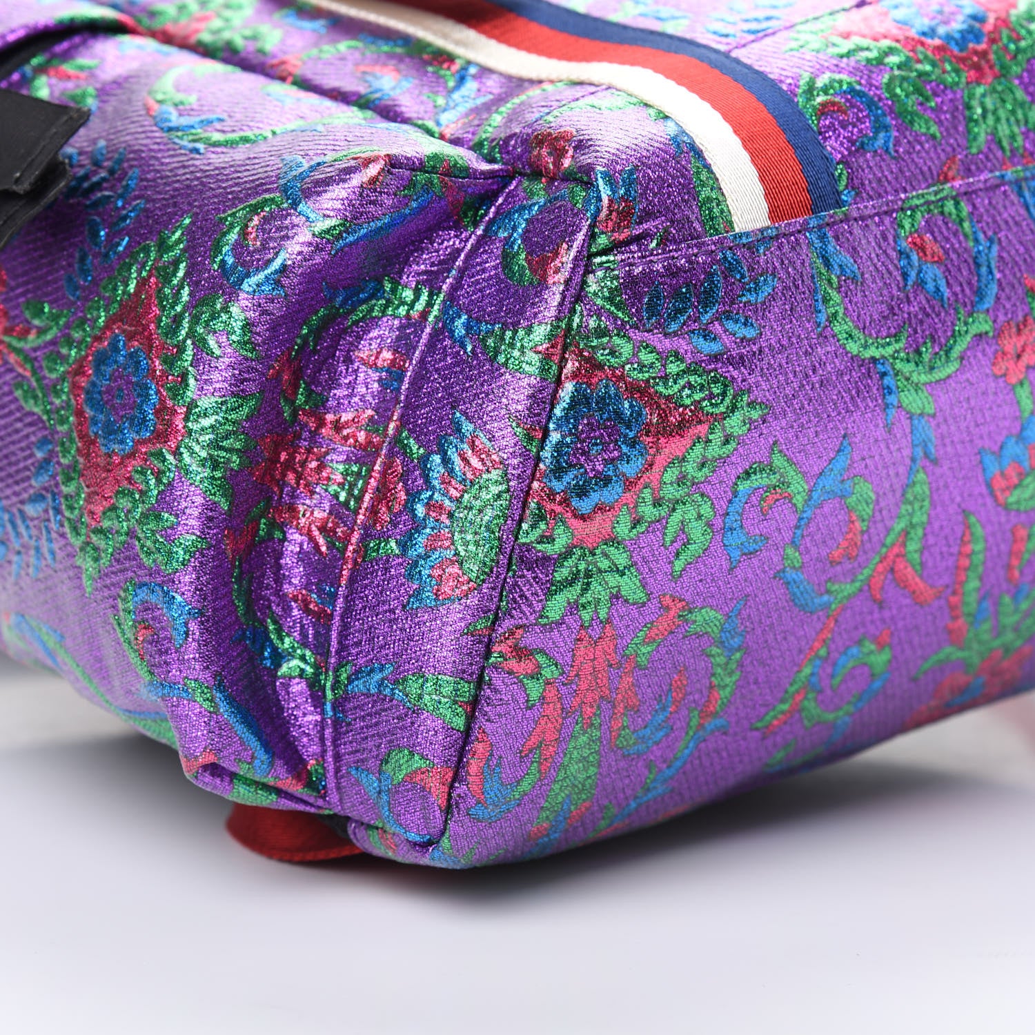 Gucci Brocade Web Small Double Buckle Backpack Multicolor 8 of 9