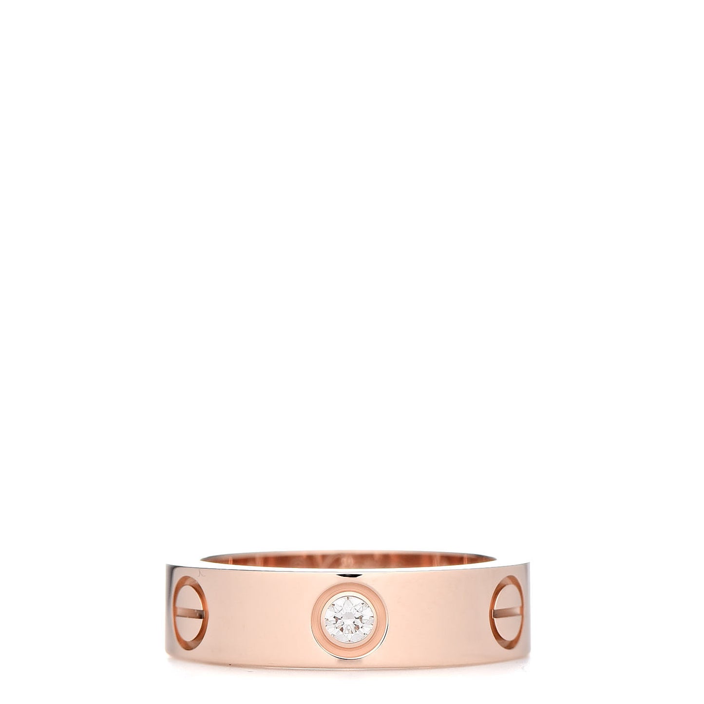 18K Pink Gold 3 Diamond 5.5mm LOVE Ring 54 7