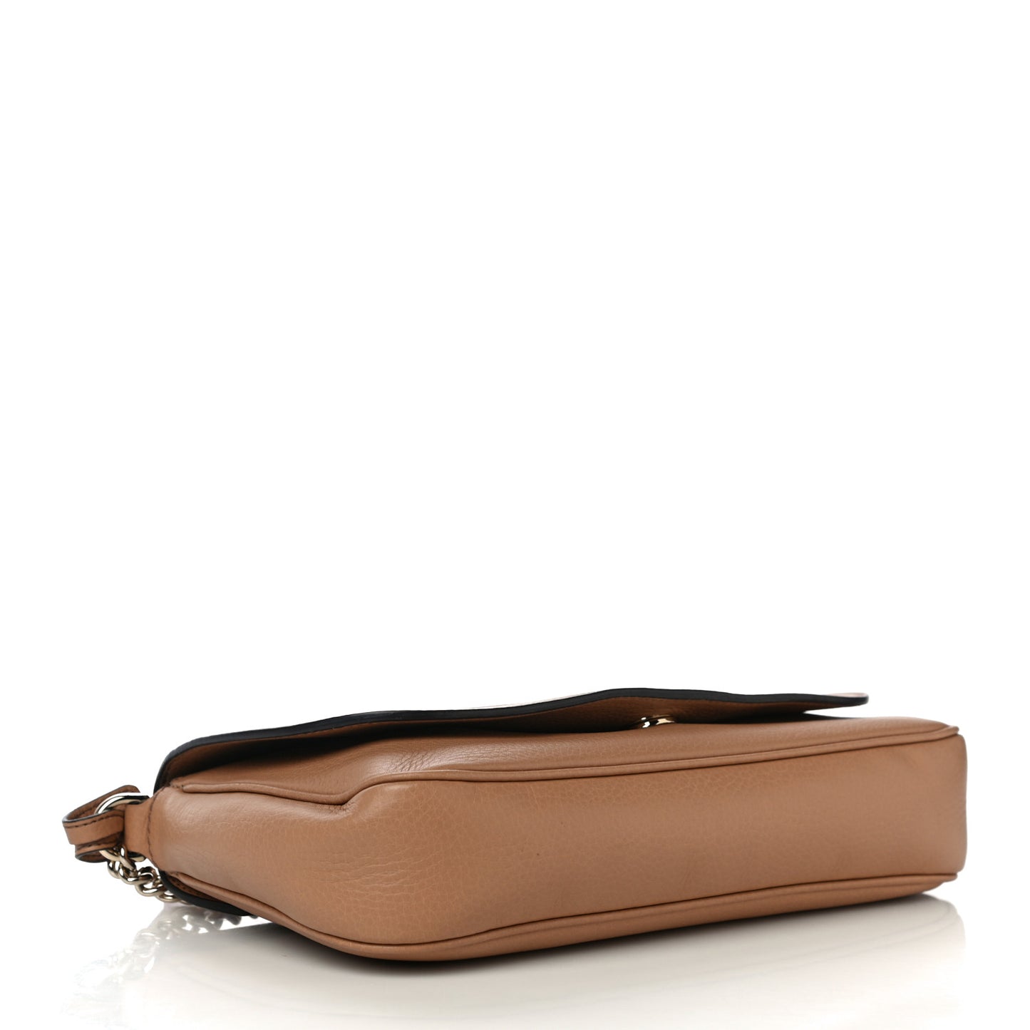 Pebbled Calfskin Medium Soho Flap Crossbody Camelia