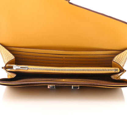 Hermes Matte Alligator Constance Long Wallet Jaune Ambre 5 of 6