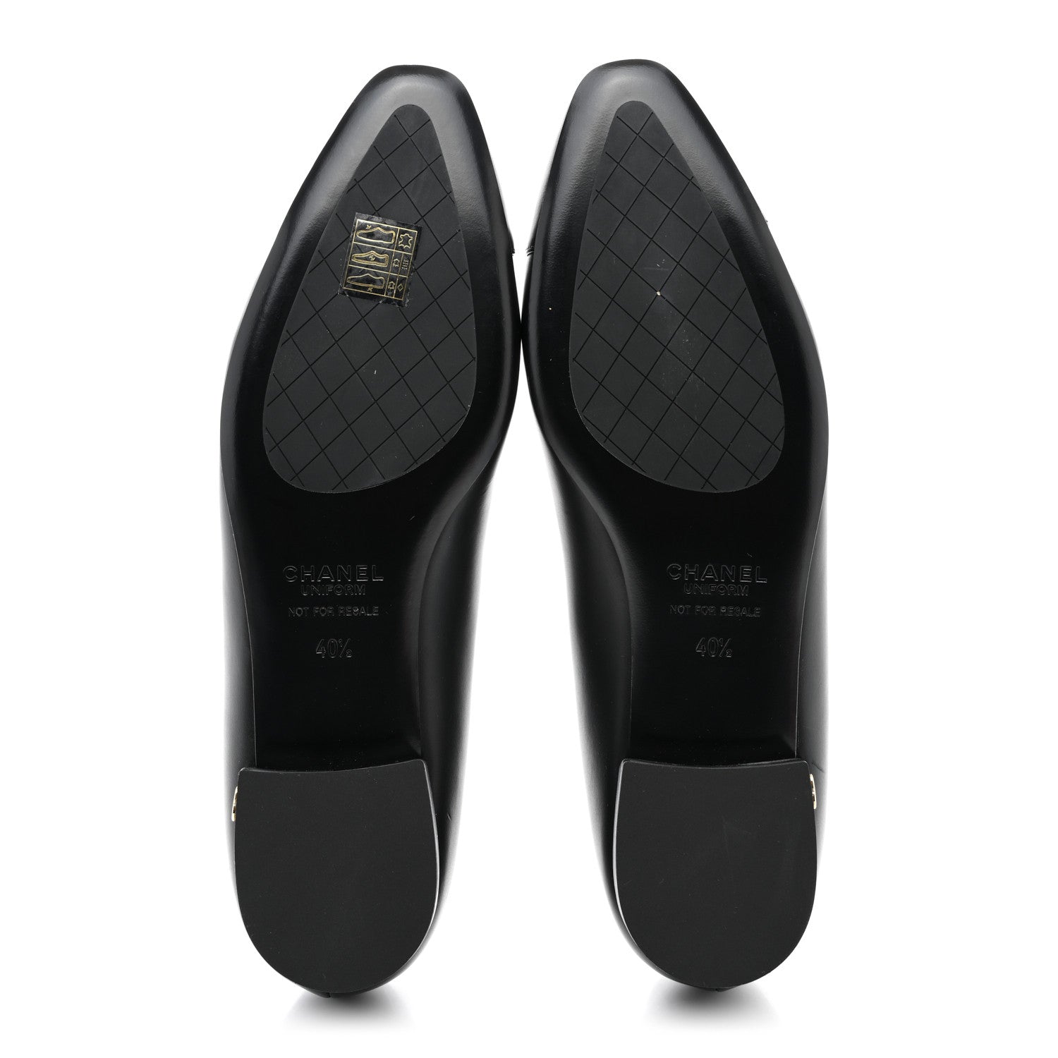 Chanel Lambskin Cap Toe CC Uniform Ballerina Flats 40.5 Black 5 of 11