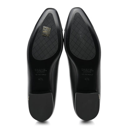 Chanel Lambskin Cap Toe CC Uniform Ballerina Flats 40.5 Black 5 of 11