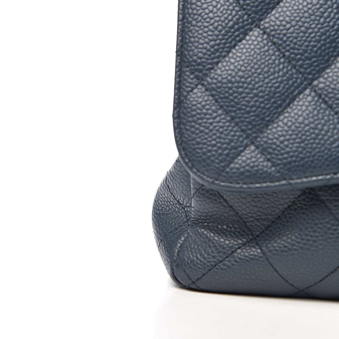 Caviar Quilted Jumbo Single Flap Dark Blue