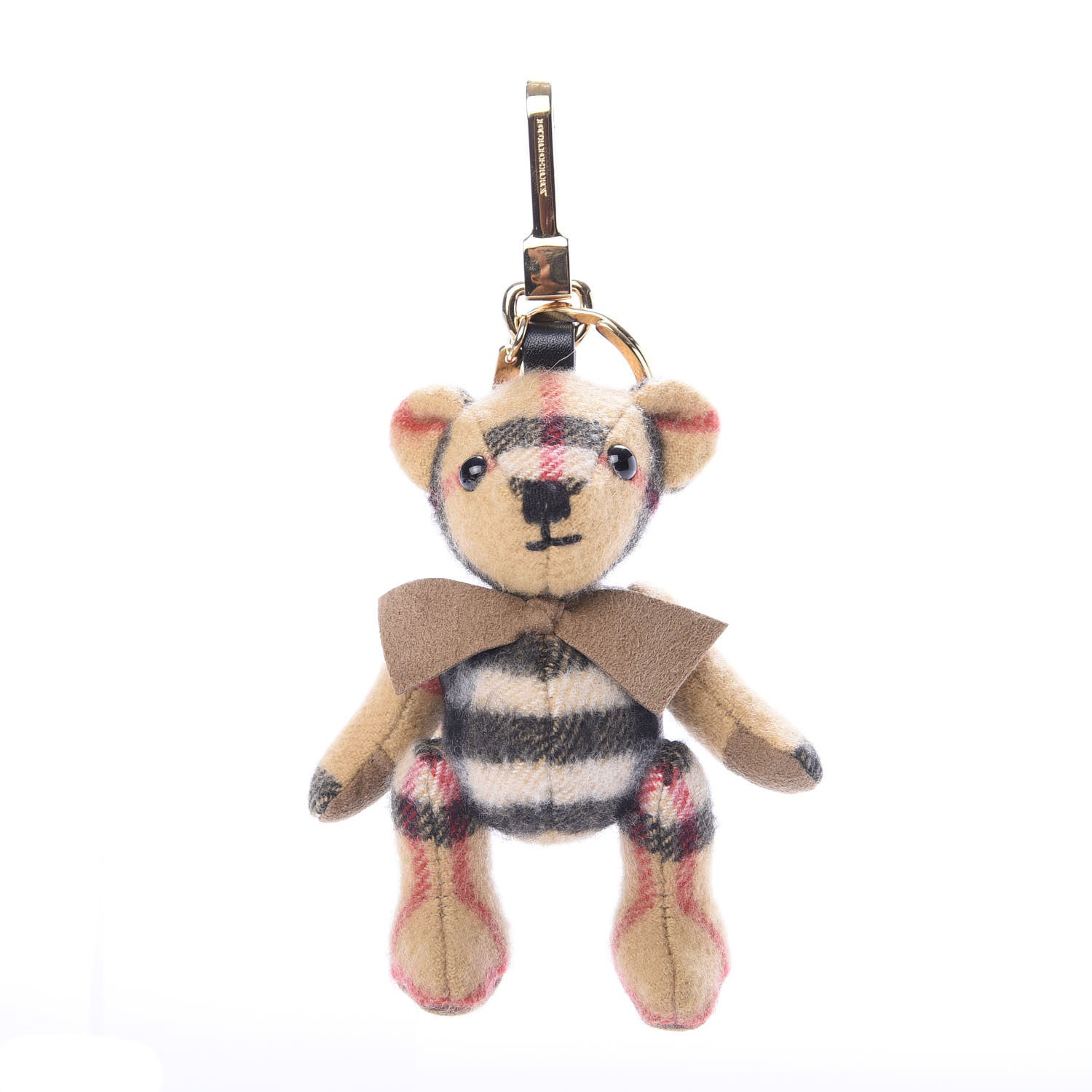 Burberry Cashmere Vintage Check Hiker Thomas Bear Bag Charm Antique Yellow 1 of 3