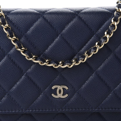 Chanel Caviar Quilted Wallet On Chain WOC Navy Blue 13 of 13