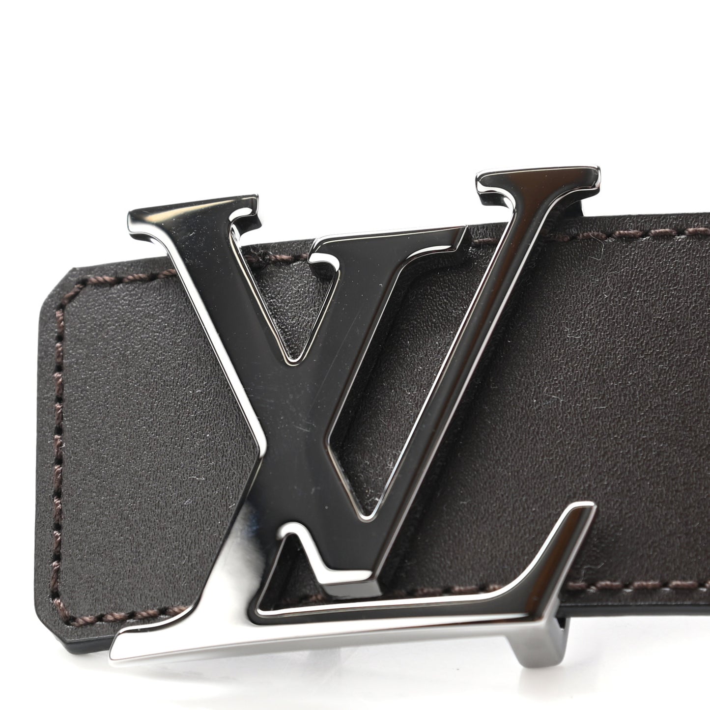 Calfskin 40mm LV Initiales Reversible Belt 90 36 Dark Brown Black