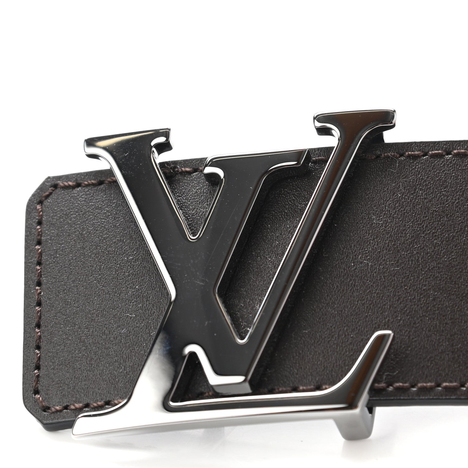 Louis Vuitton Calfskin 40mm LV Initiales Reversible Belt 90 36 Dark Brown Black 6 of 8