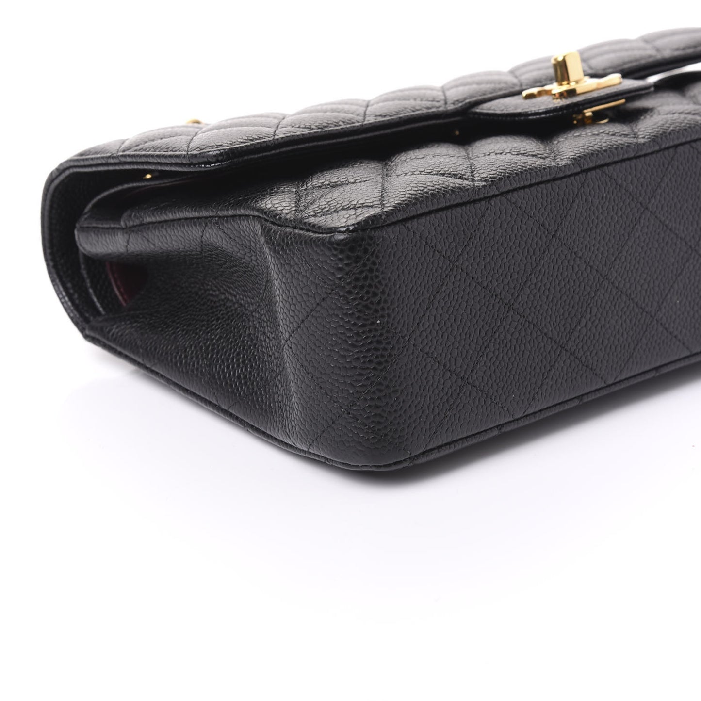 Caviar Quilted Medium Double Flap Black