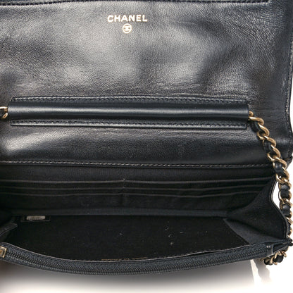 Chanel Lambskin Quilted Reissue Wallet On Chain WOC Black 5 of 8