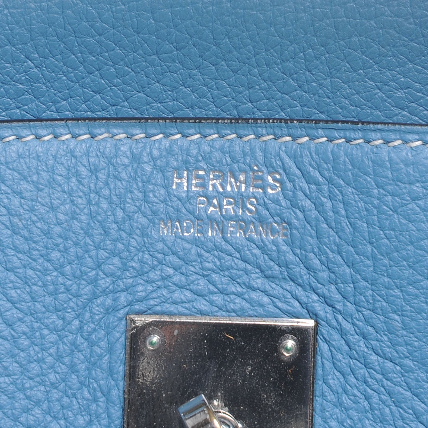 Hermes Taurillon Clemence Birkin 35 Blue Jean 9 of 11