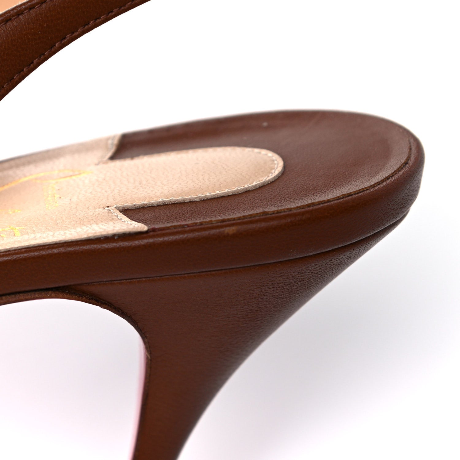 Christian Louboutin Nappa Clare Sling 80 Pumps 38 Cuoio 10 of 10
