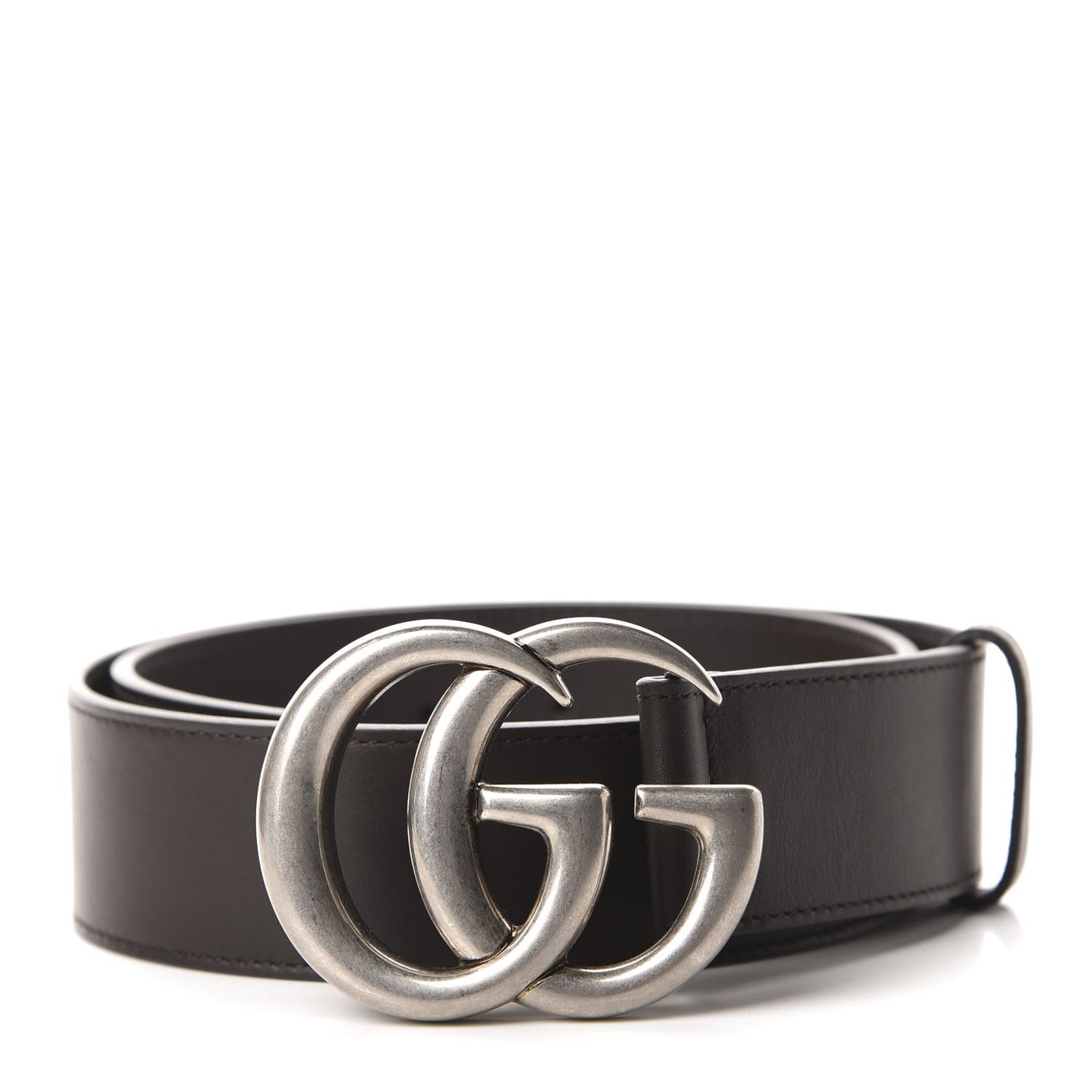 Moon Calfskin Nickel Double G 40mm Belt 70 28 Dark Cocoa
