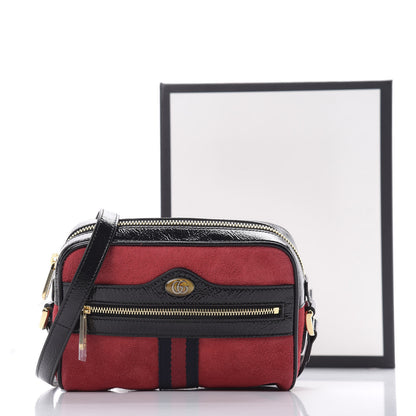 Gucci Suede Patent Web Mini Ophidia Shoulder Bag Red 11 of 11