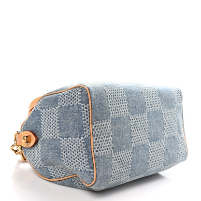 Louis Vuitton Damier Denim 3D Speedy Bandouliere 25 Bleu 4 of 11